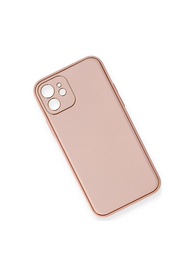 Ilkeshop Newface Apple iPhone Uyumlu 12 Kılıf Coco Deri Silikon Kapak - Pembe