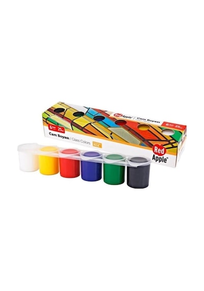 Cam Boyası 6 Renk 25 Ml Sıralı Set Diğer