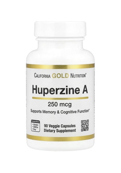 California Gold Nutrition, Huperzine A, 250 Mcg, 90 Veggie Capsules Aromasız