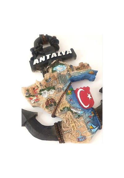 Biblo Çapa Ayaklı Biblo Obje Antalya Turizm Bayrak Gezi Tatil Masa Duvar Süsü