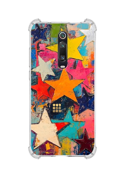 Printify Xiaomi Mi9t Pro İle Uyumlu Düşlerin Dansı Serisi Yıldız Dansı Tasarımlı Uv Baskılı Köşe Korumalı Antişok Kılıf Şeffaf