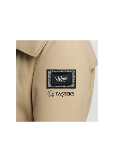 Taşlı Ütülenebilen Veya Sticker Olarak Kullanılabilen Dikdörtgen 'vibes' Yazılı Patch
