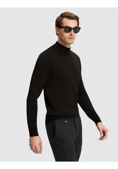 Pierre Cardin Siyah Slim Fit Basic Kazak 50331459-vr046