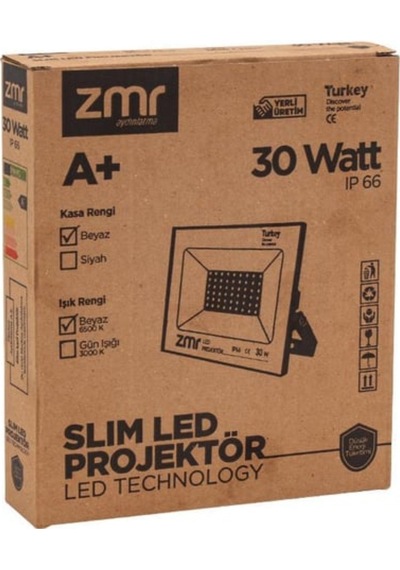 Siyah Kasa Led Projektör Zmr-301/s.65 30w