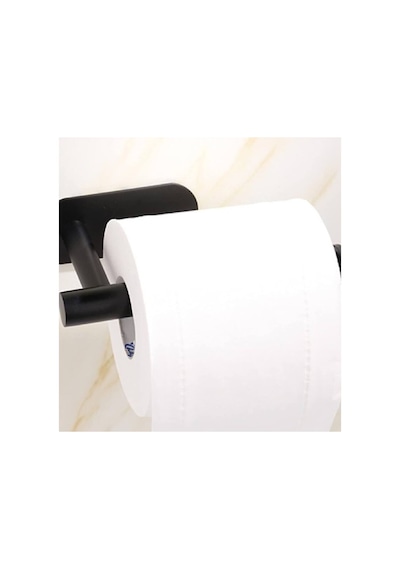 Kendinden Yapışkanlı Tuvalet Kağıtlığı Mat Siyah Modern Banyo Rulo Askısı Evimdeyokyok Diğer