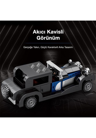 Reobrix Creator 814 Bugatti Type 41 Royale Klasik Araba Yaratıcı Yapı Blok Seti Building Blocks - 249 Parça