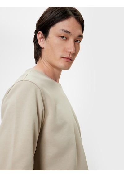 Koton Bisiklet Yaka Sweatshirt Basic Uzun Kollu Pamuklu İnterlok Kumaş Bej 5wam70095mk Ekru