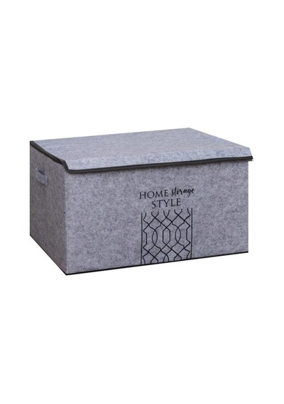 Keçe Kapaklı Mega Plus Baza Hurcu, Çok Amaçlı Düzenleyici Organizer Kutu Mega Boy 57x41x31cm Gri