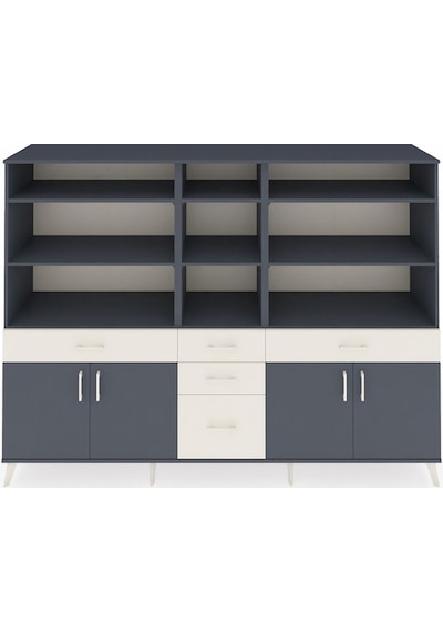 Hyperion Dolap 11 Raflı 5 Çekmeceli 4 Kapaklı 220x44x163 Antrasit Antrasit-antrasit/aytaşı Hyperion Dolap 11 Raflı 5 Çekmeceli 4 Kapaklı 220x44x163 Antrasit Antrasit-antrasit/aytaşı