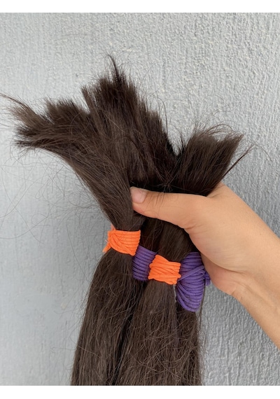 Sentetik - Gerçek Karşım İnsan Saçı 60cm 4 Bağ 390 Gram Siyah