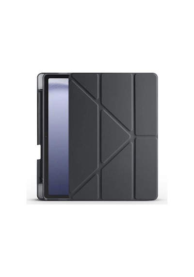 Samsung Galaxy Tab A9 Plus X210/galaxy Tab A11+ İle Uyumlu Kalem Bölmeli Trifolding Cover Tablet Kılıf Katlanabilir Standlı Otomatik Uyku Modlu Darbe Emici İnce Tasarım Siyah