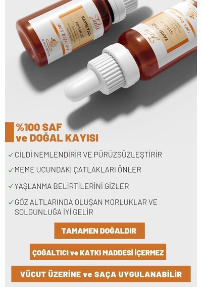 Tala Kayısı Çekirdeği Yağı %100 Saf Ve Doğal Soğuk Sıkım 20 ML