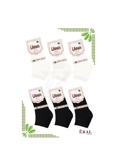 Kral Socks Kadın Bambu Çorap 6 Çift Renkli Hediye Kutulu Patik Kadın Çorap Siyah - Beyaz Kral Socks Kadın Bambu Çorap 6 Çift Renkli Hediye Kutulu Patik Kadın Çorap Siyah - Beyaz