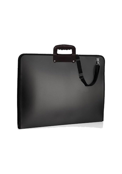 Siyah Resim Çantası Fermuarlı Kulplu 55x75 Cm 1 Adet Teknik Resim Dosya Çantası 50x70 Cm Askılı