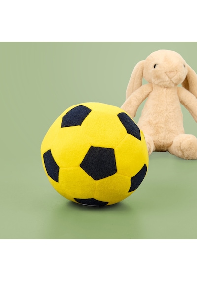 Soft Futbol Topu Figürlü Yastık - Sarı / Lacivert - 30x30 Cm