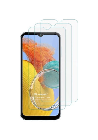 Microsonic Samsung Galaxy Uyumlu M14 Screen Protector Nano Glass Cam Ekran Koruyucu 3 Lü Paket