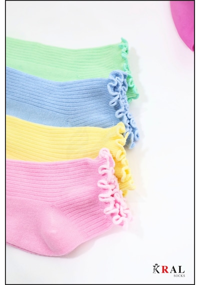 Kral Socks Kadın Bambu Çorap 5 Çift Renkli Hediye Kutulu Patik Kadın Çorap ASORTİ