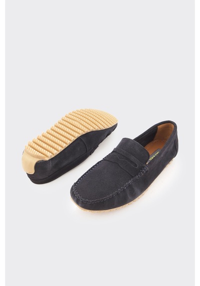 Derinet Hakiki Deri Erkek Loafer Lacivert Süet Lacivert Süet