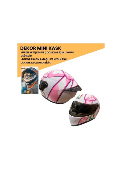 Gear5 Dekor Mini Kask Pembe Grafik Kd8