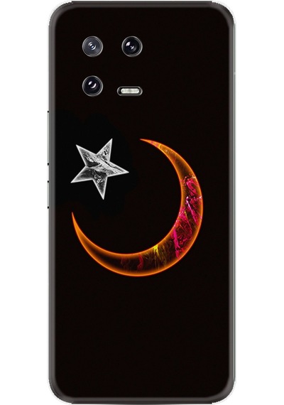 Xiaomi 13 Kılıf Resimli Desenli Silikon Platinium Series Ay Yıldız 1884