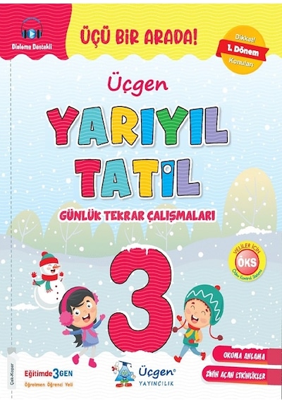 Üçgen 3.sınıf Yarıyıl Tatil Kitabı 1.dönem Konularını Kapsar - Çözümlü Problem Kitabı Hediyeli