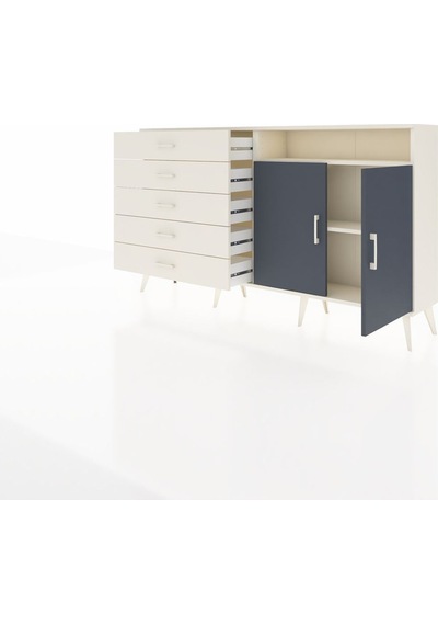 Arges Konsol 2 Raflı 5 Çekmeceli 2 Kapaklı 176x30x99 Aytaşı-antra Aytaşı-antrasit/aytaşı