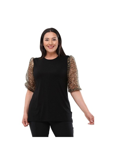 Hanezza Kadın Büyük Beden Siyah Leopar Desenli Bisiklet Yaka Balon Kol 42-54 Viskon Pamuklu Bluz S. Leopar - 37122063 S. Leopar Hanezza Kadın Büyük Beden Siyah Leopar Desenli Bisiklet Yaka Balon Kol 42-54 Viskon Pamuklu Bluz S. Leopar - 37122063 S. Leopar