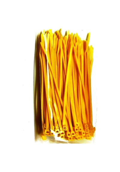 Sarı Renkli Kablo Bağı Cırt Klips Plastik Kelepçe 100X2.5 500 Ad