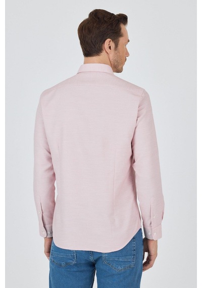 İmza Uzun Kol Desenli Armürlü Düğmeli Yaka Cepsiz Pamuklu Classic Slim Fit Gömlek 1004250204 Pudra İmza Uzun Kol Desenli Armürlü Düğmeli Yaka Cepsiz Pamuklu Classic Slim Fit Gömlek 1004250204 Pudra