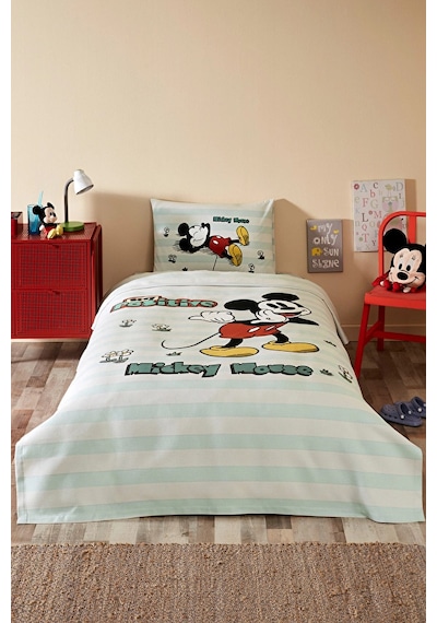 Özdilek Tek Kiş. Lastikli Çarşaf Pike Tak. Mickey Mouse Positive
