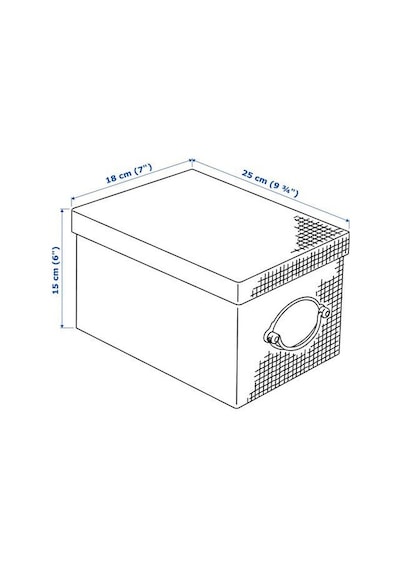 Ikea Kvarnvık Kapaklı Karton Depolama Kutusu 18 X 25 X 15 Cm Gri