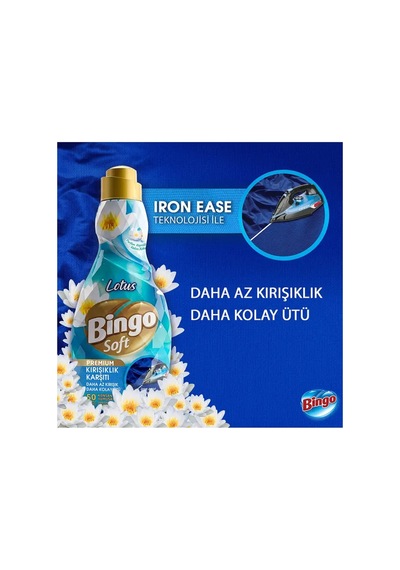 Bingo Soft Konsantre Çamaşır Yumuşatıcısı 1200 Ml Frezya Ve Lotus 4 Lü Paket 4'lü Set