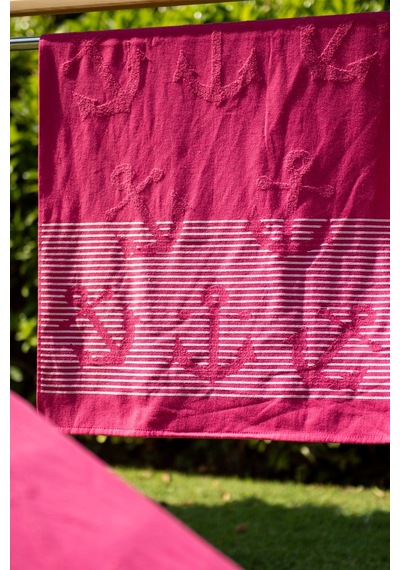 Menderes Home Cotton Collection Bukle Plaj Havlusu Çapa Fuşya