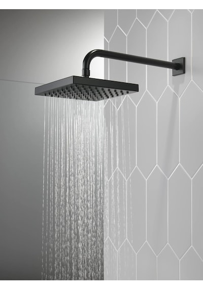 Faucet Tek Sprey Yağmur Duş Başlığı Siyah, Yağmur Duş Başlığı, Siyah Kare Duş Başlığı, Mat Siyah, Delta Çok Renkli