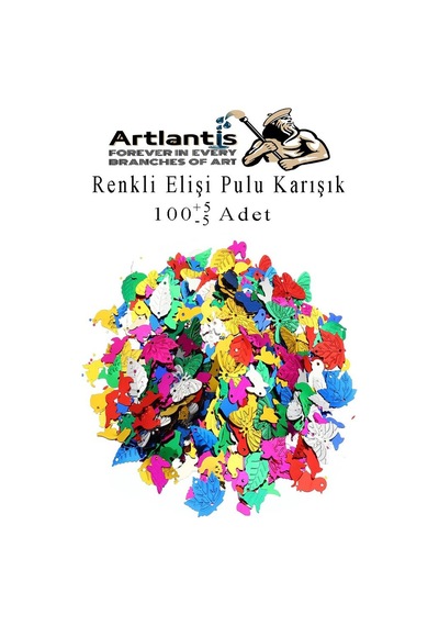 Elişi Pulu Karışık Şekilli 100 Lü 1 Paket Renkli Şekilli Pul Yanardöner Payet Pırıltılı Süs Okul Öncesi Kreş Ana Sınıfı