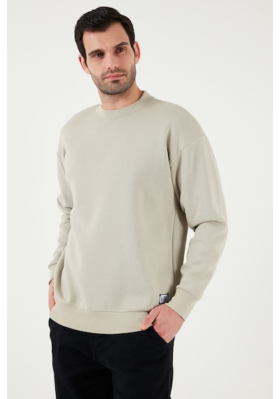 Buratti Regular Fit Bisiklet Yaka Pamuklu Içi Tüylü Yumuşak Şardonlu Erkek Sweat 5905255 Krem