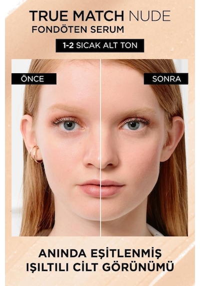 L'oreal Paris True Match Nude Fondöten Serum 1-2 Rosy  Light