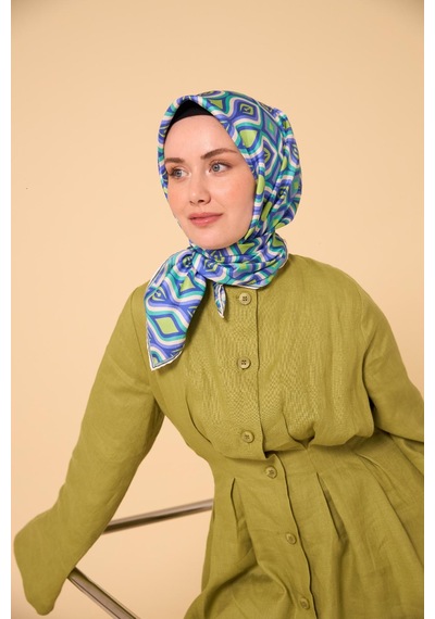 Silk Home Twill İpek Eşarp 11470-26 Turkuaz, Fıstık Yeşili, Lacivert, Beyaz