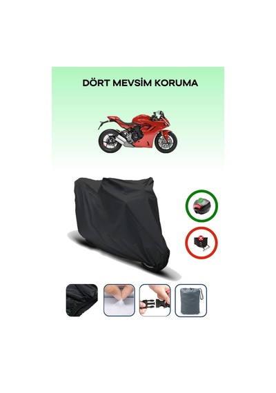 Siyah Arka Çanta Uyumlu Ducati Supersport S Uyumlu Motosiklet Brandası Motor Örtüsü