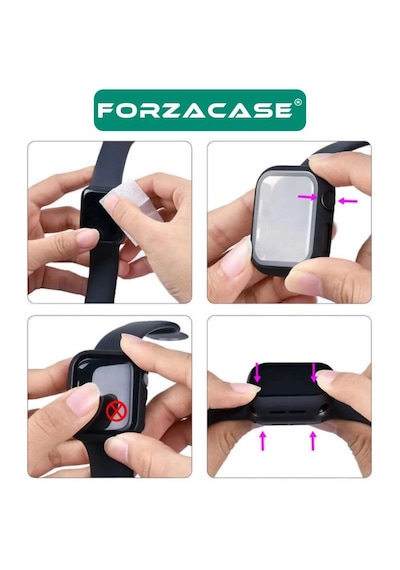 Forzacase Apple Uyumlu Watch  Ultra 3 49mm İle   Önü Kapalı Ekran Korumalı Sert Rubber Kılıf - Fc015