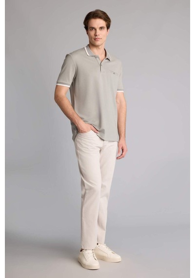 Defacto Regular Fıt Polo Yaka Kısa Kollu Polo Tişört G7063ax26smgr368 Gri-gr368
