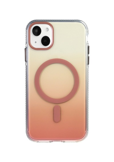 Subutu Apple Uyumlu iPhone 15 Kılıf M-safe Şarj Özellikli Transparan Renk Geçişli Sbt Toros Kapak - Gold Altın