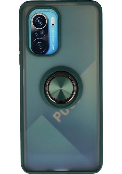 Redmi K40 Kılıf Montreal Yüzüklü Silikon Kapak - Yeşil Bzsxx00 1