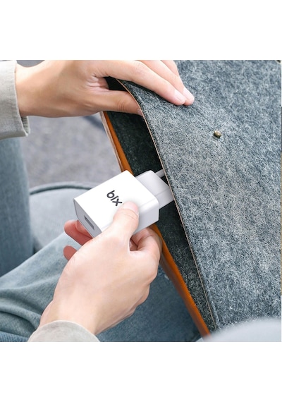 Bix BX-QC30C 18W QC 3.0 Hızlı Şarj Cihazı ve Type-C USB Kablo Beyaz