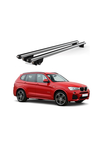 Kanca Bmw X3 2010-2017 Uyumlu Gri Kilitli Ara Atkı 120cm Port Bagaj Tavan Barı