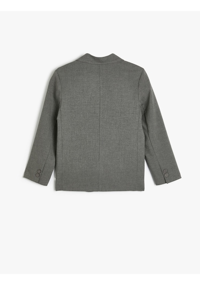 Koton Blazer Okul Ceketi Klasik Yaka Cep Detaylı Uzun Kollu Düğmeli Gri 5wkb20017tw Gri