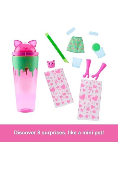Pop Reveal Milkshake Serisi - Kırmızı Pop Reveal Shakes Serisi Bebek Ve Aksesuar Seti, Kokulu Ve Minik Tavşancık Temalı Bebek Jcn88