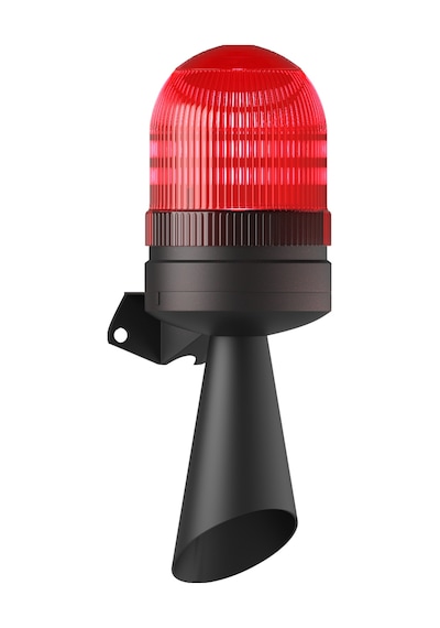 Mesan Led Flaşör 2 Ses Borulu Elektronik Siren Kırmızı 65vdc Ms 5826.1.65vdc