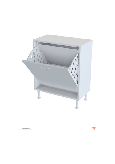 Söke 65 Cm 1 Gözlü Kirli Çamaşır Sepetli Çok Amaçlı Banyo Dolabı Beyaz