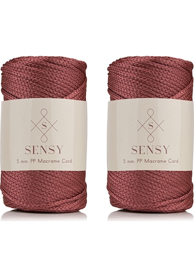 Sensy Premium Polyester Makrome Ipi 5 Mm Pp Cord 2li Set Gül Kurusu,jumbo Ip,makrame,supla,çanta Ipi